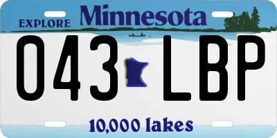 MN license plate 043LBP