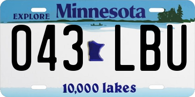 MN license plate 043LBU