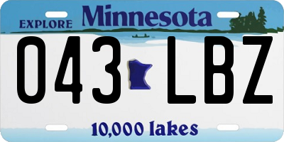 MN license plate 043LBZ