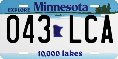 MN license plate 043LCA