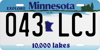 MN license plate 043LCJ