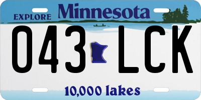 MN license plate 043LCK