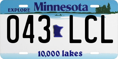 MN license plate 043LCL