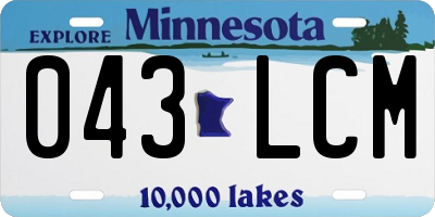 MN license plate 043LCM