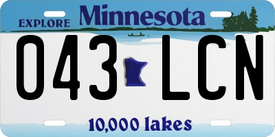 MN license plate 043LCN