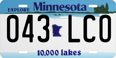 MN license plate 043LCO