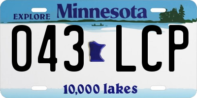 MN license plate 043LCP