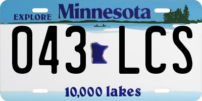 MN license plate 043LCS