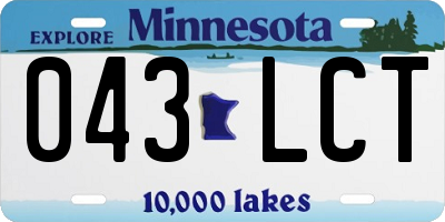 MN license plate 043LCT