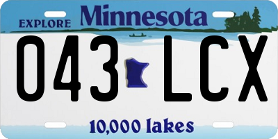 MN license plate 043LCX