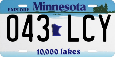 MN license plate 043LCY