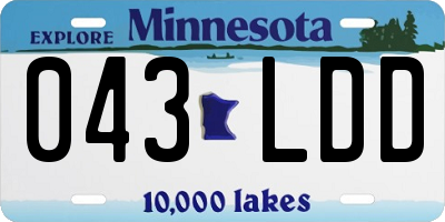 MN license plate 043LDD