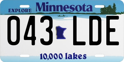 MN license plate 043LDE