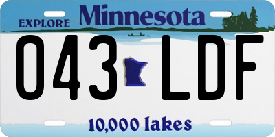 MN license plate 043LDF
