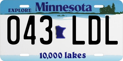 MN license plate 043LDL