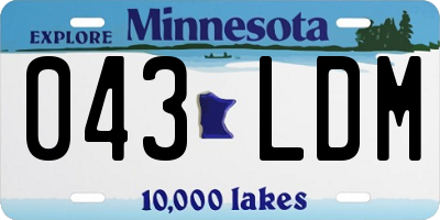 MN license plate 043LDM