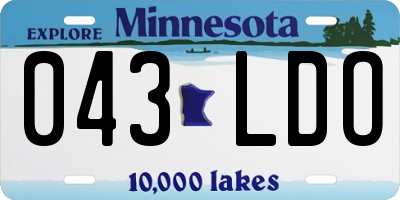 MN license plate 043LDO