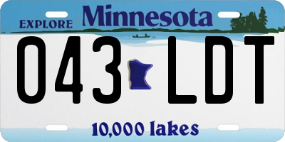 MN license plate 043LDT