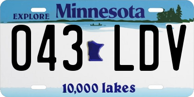 MN license plate 043LDV