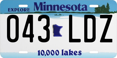 MN license plate 043LDZ