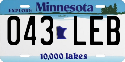 MN license plate 043LEB