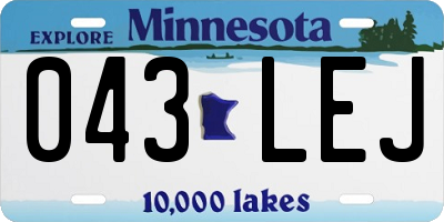 MN license plate 043LEJ