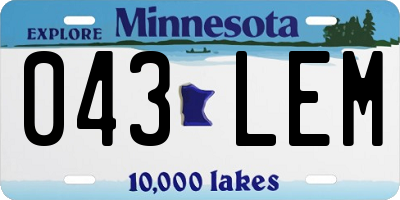 MN license plate 043LEM