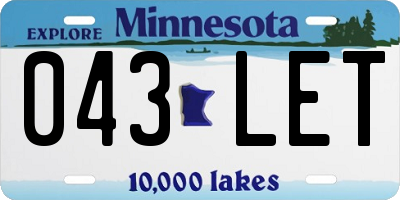 MN license plate 043LET