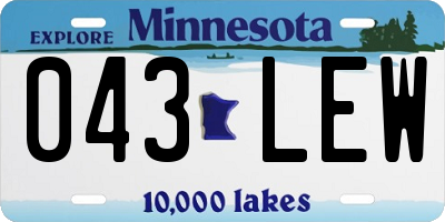 MN license plate 043LEW