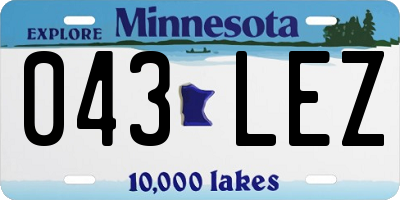 MN license plate 043LEZ