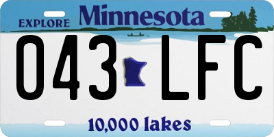 MN license plate 043LFC