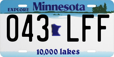 MN license plate 043LFF