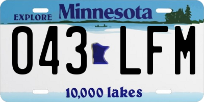MN license plate 043LFM