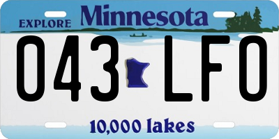 MN license plate 043LFO