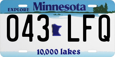 MN license plate 043LFQ