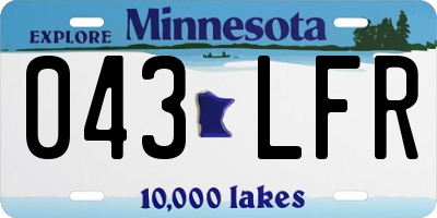 MN license plate 043LFR
