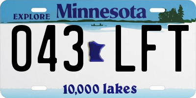 MN license plate 043LFT