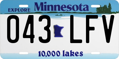 MN license plate 043LFV