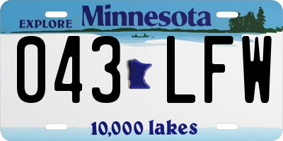 MN license plate 043LFW