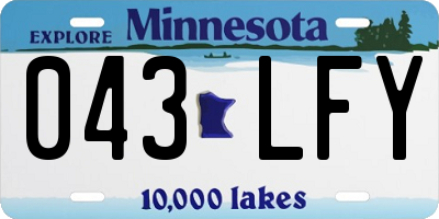 MN license plate 043LFY
