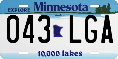 MN license plate 043LGA