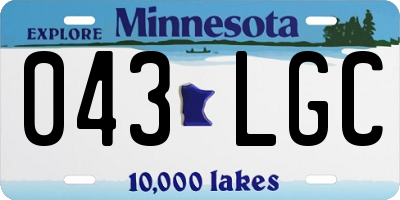 MN license plate 043LGC