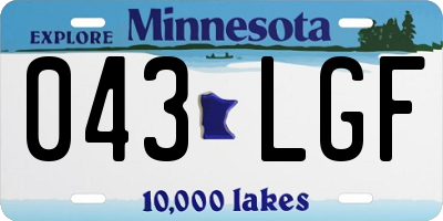 MN license plate 043LGF