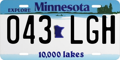 MN license plate 043LGH