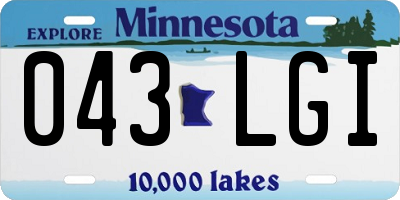MN license plate 043LGI