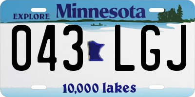 MN license plate 043LGJ