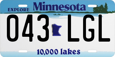 MN license plate 043LGL