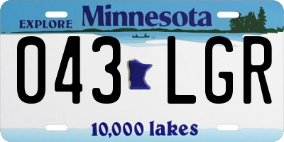 MN license plate 043LGR