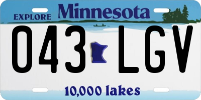 MN license plate 043LGV