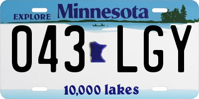 MN license plate 043LGY